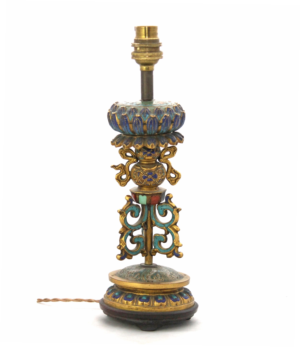 Appraisal: A Chinese cloisonn and enamel stand for an emblem late