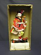 Appraisal: MIB JAPANESE DOLL ON LACQUER BOX Remains in original box