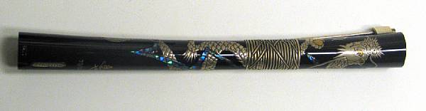 Appraisal: WATERMAN Maki-e Lacquer Rising Dragon Fountain Pen The gracefully curved