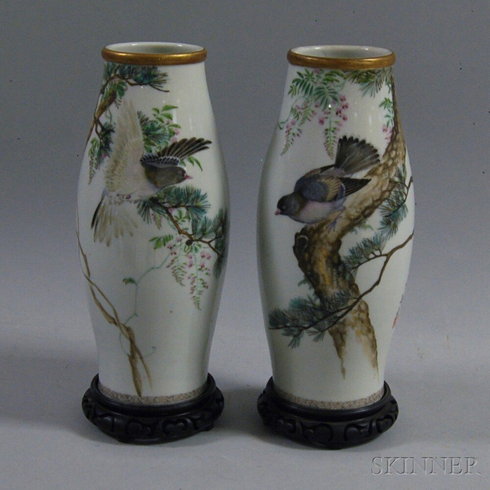 Appraisal: Pair of Japanese Export Tall Vases th th century each