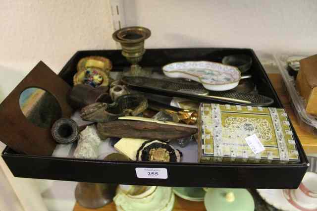 Appraisal: A COLLECTION OF MISCELLANEOUS including an enamel tray a cigar