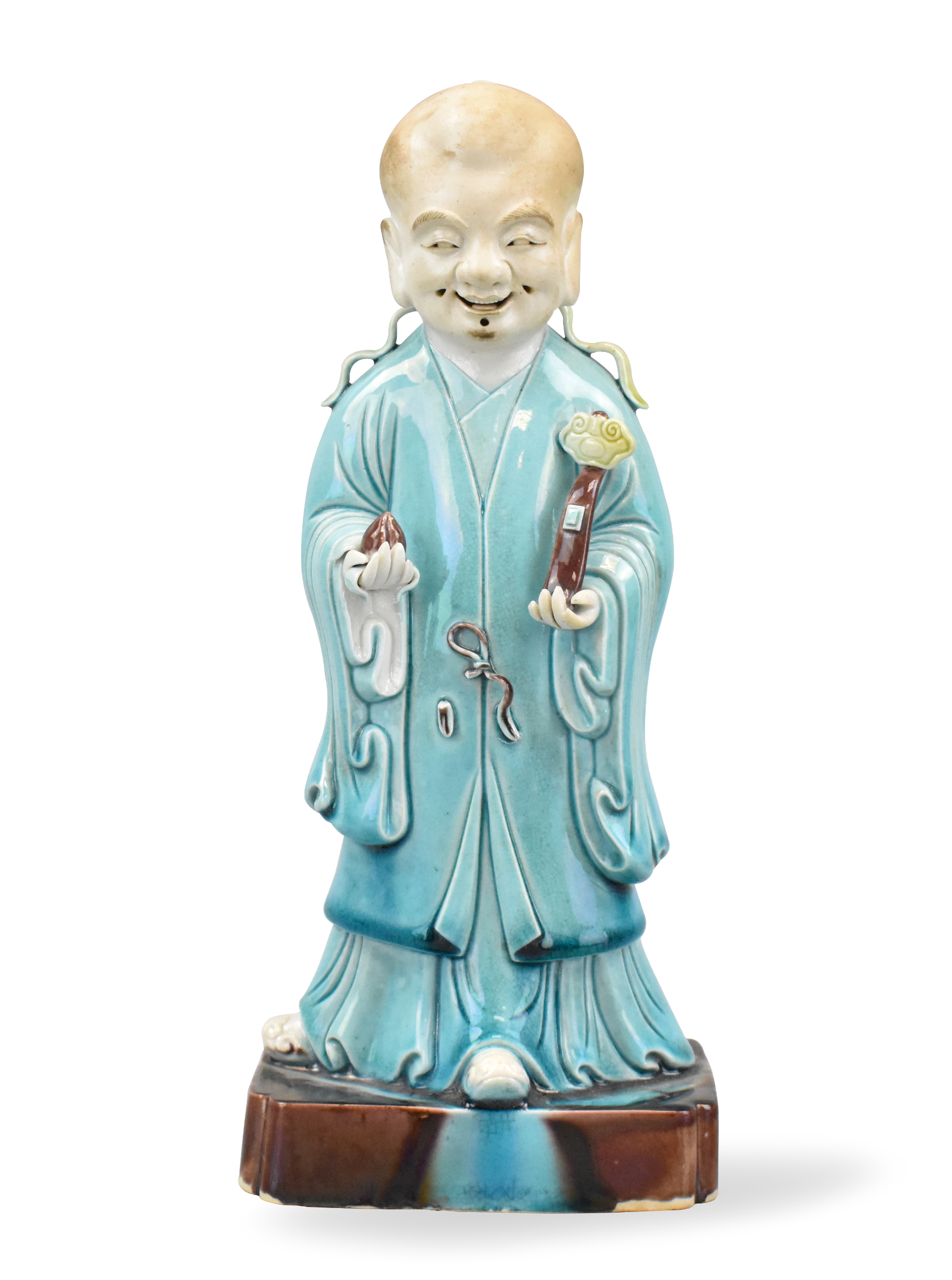 Appraisal: A Chinese sancai glazed shou figure dating from the th