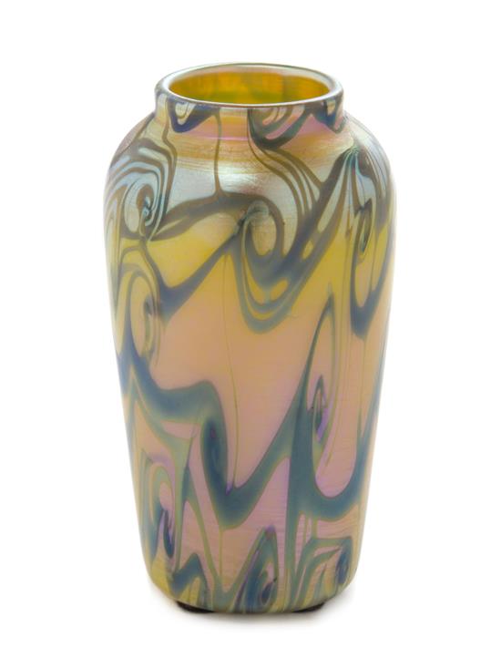 Appraisal: Sale Lot A Quezal Iridescent Glass Vase of tapering form