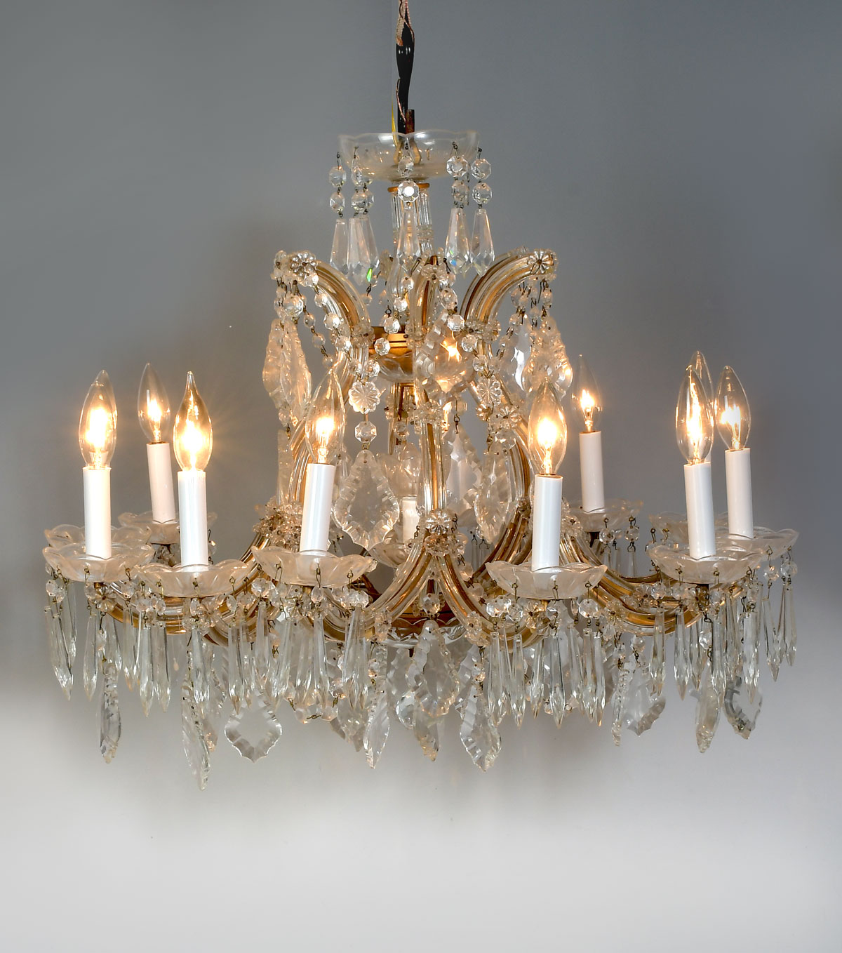 Appraisal: LIGHT CRYSTAL CHANDELIER Approx '' h x '' w