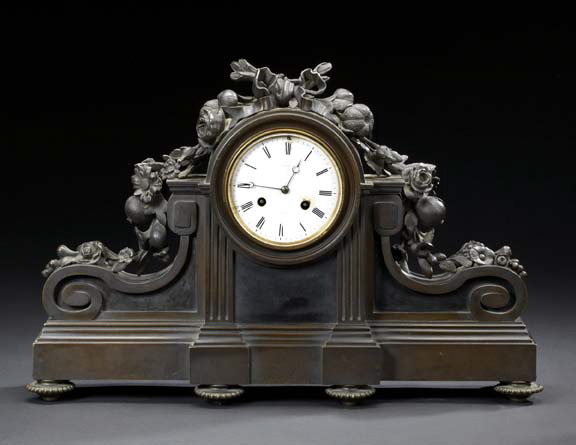 Appraisal: Fine Tiffany and Company New York Patinated Bronze Mantel Clock