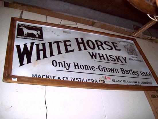 Appraisal: A LARGE ENAMEL 'WHITE HORSE WHISKEY' SIGN