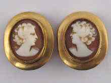 Appraisal: A pair of carat gold cameo earrings approx cm