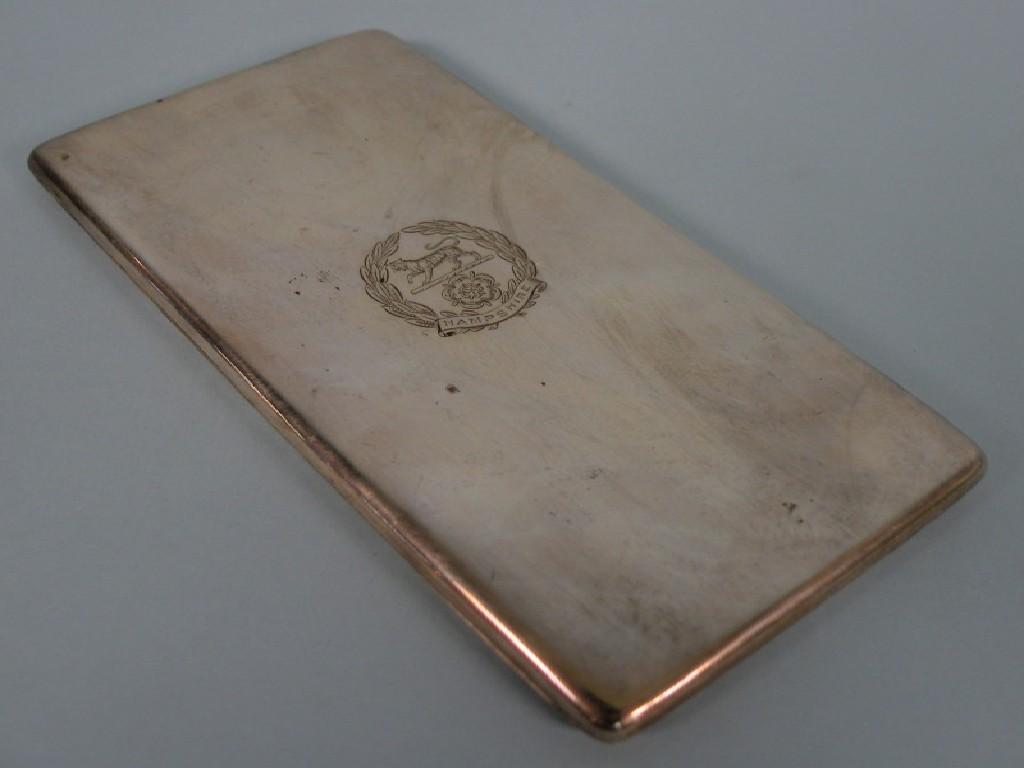 Appraisal: A silver cigarette case engraved to the lid with the