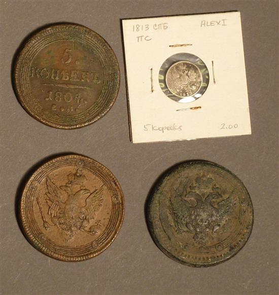 Appraisal: Russian Coins Alexander I Kopecks