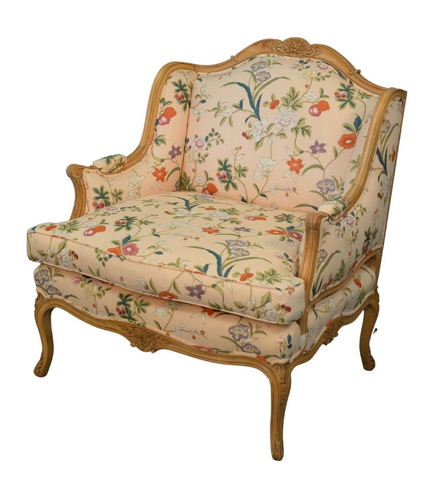 Appraisal: Louis XV Style Bergere with custom upholstery height inches width