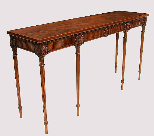 Appraisal: A George III style mahogany console table The frieze carved