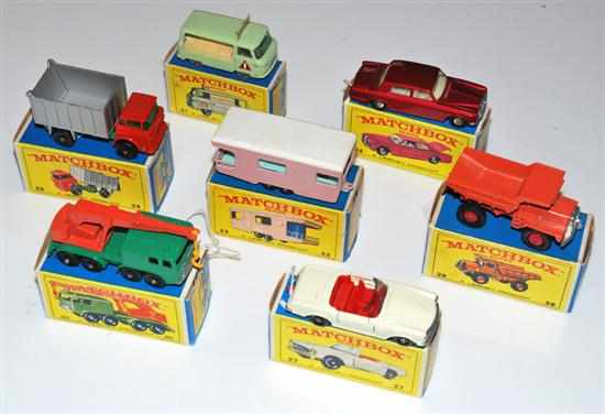 Appraisal: SEVEN MATCHBOX - SERIES MODELS INCLUDING C MILK DELIVERY TRUCK