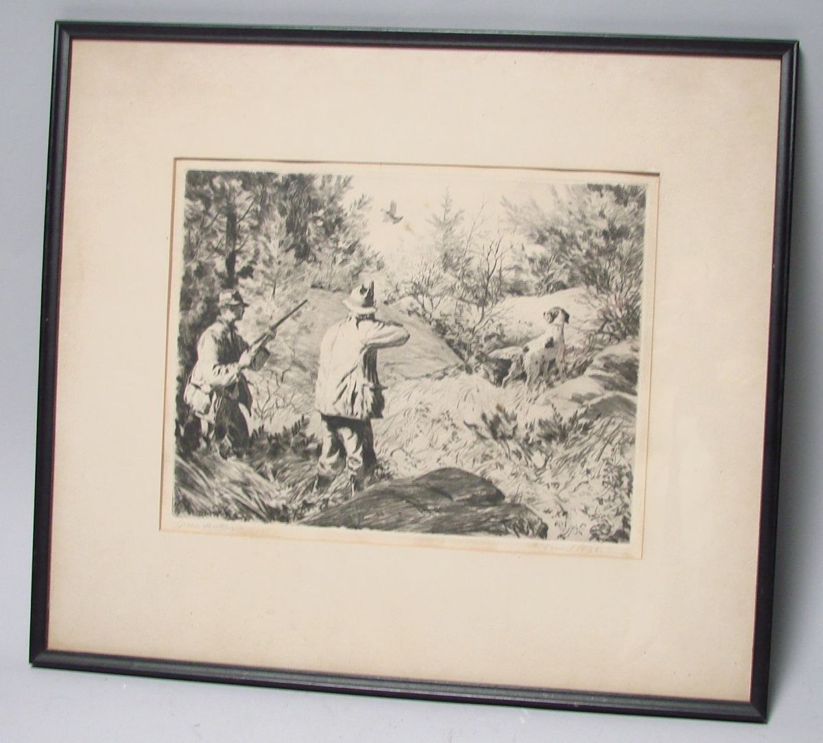 Appraisal: FRAMED AIDEN LASALL RIPLEY ETCHING Grouse Shooting Titled lower left