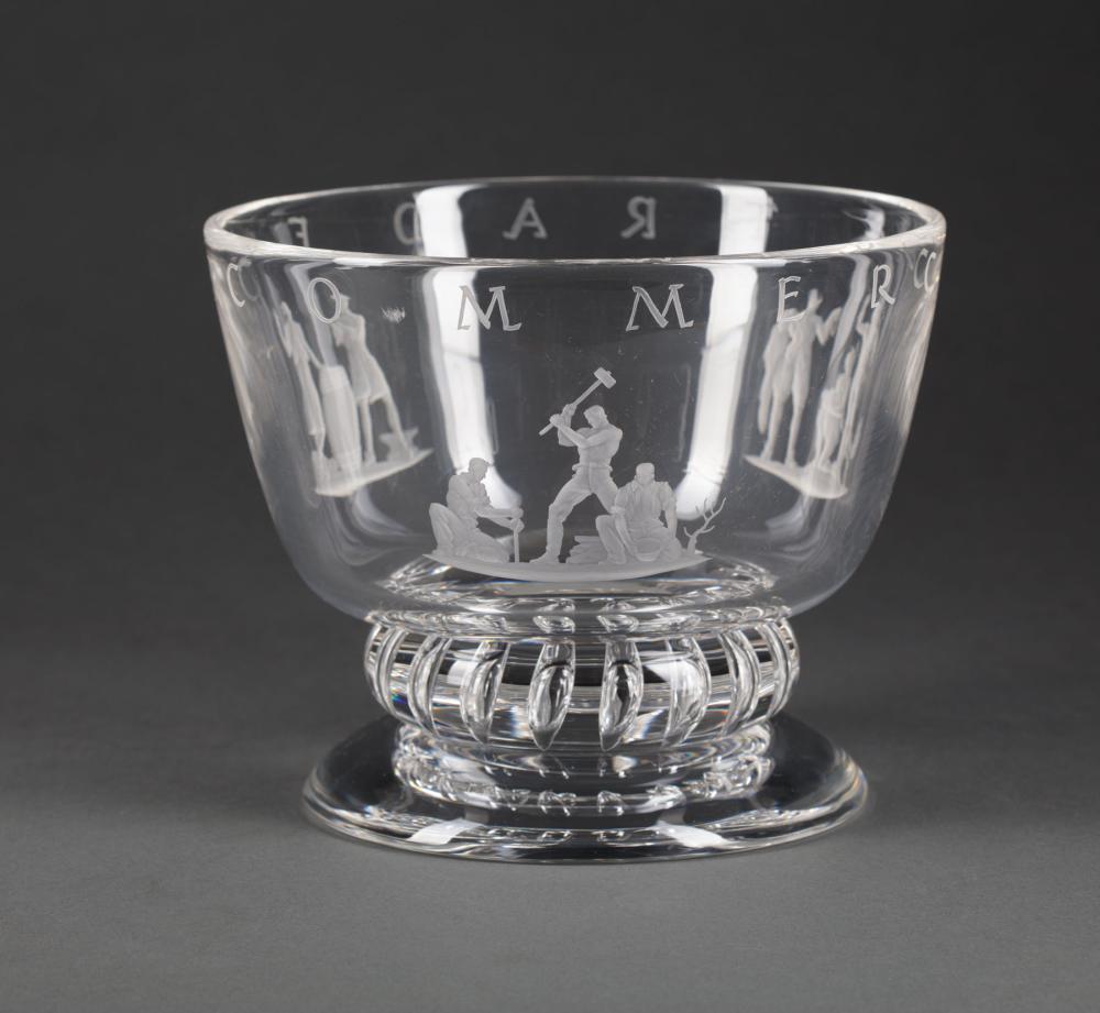 Appraisal: Steuben Glass Trade and Commerce Bowl designed by Sidney Waugh