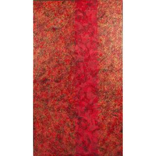 Appraisal: Janice Griffith Painting Red Crossing Unframed oil on canvas abstract