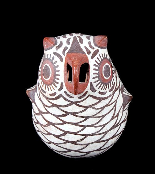 Appraisal: Zuni Polychrome Pottery Owl Effigy Figure c - Offered in