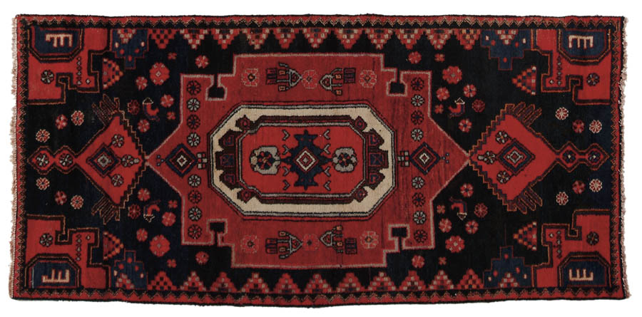 Appraisal: HAMADAN ORIENTAL SCATTER RUG Last half of the th Century