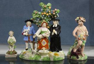 Appraisal: lot of Derby soft paste porcelain figural groups lot of