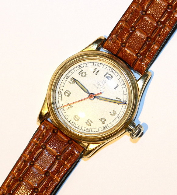 Appraisal: A TUDOR OYSTER WRIST WATCH with gilt case silvered dial