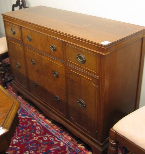 Appraisal: FEDERAL STYLE MAHOGANY BUFFET American mid th century the front