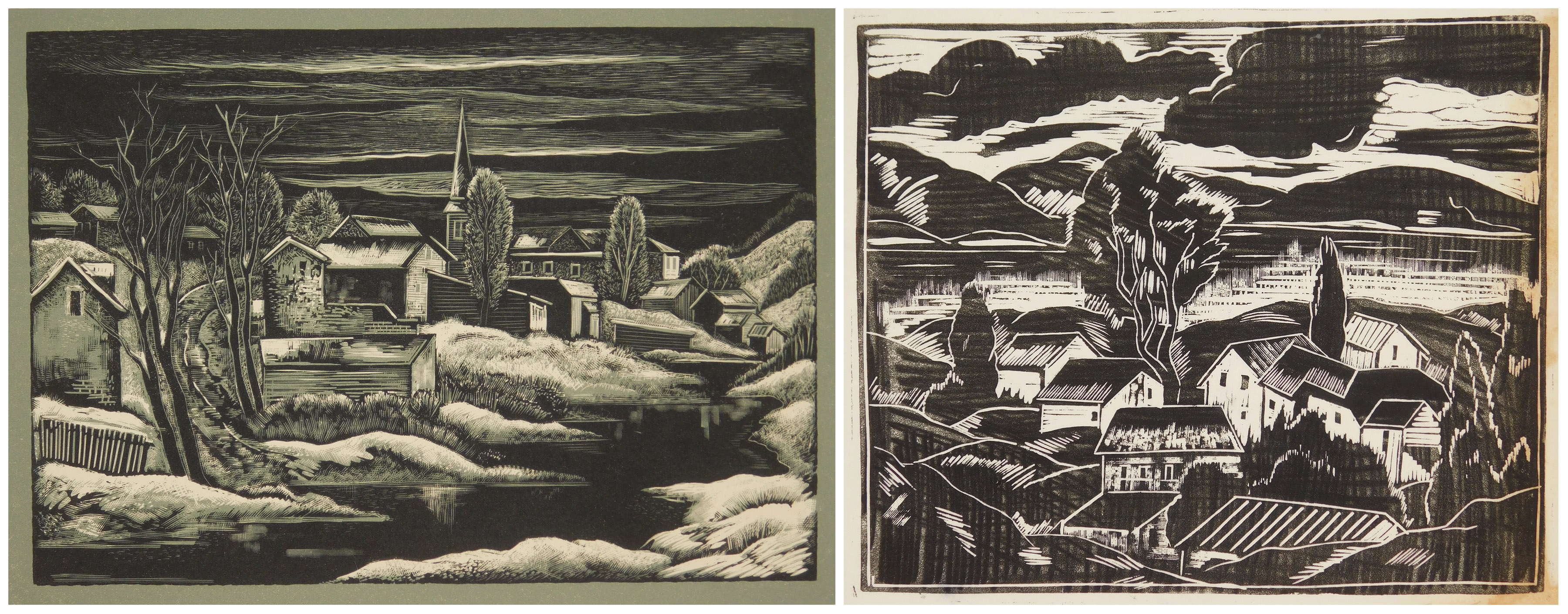 Appraisal: Emil Ganso - ''The Lake'' Smith R- - linocut signed