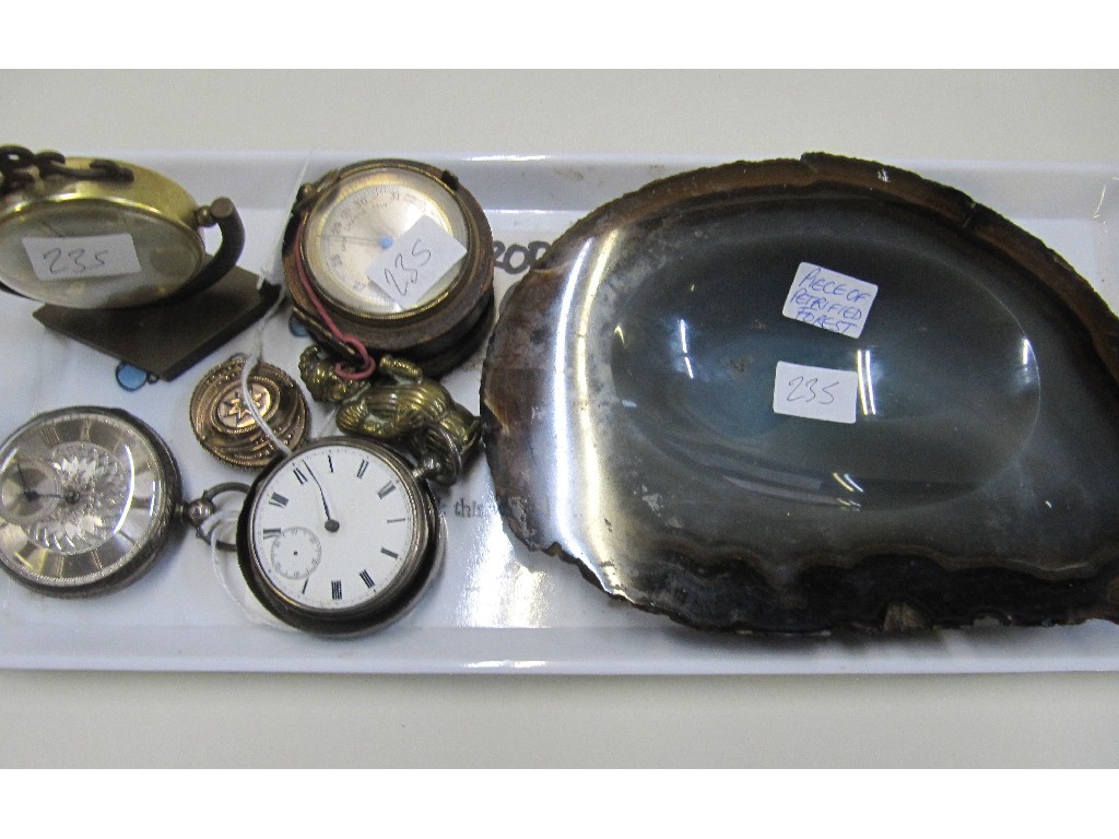 Appraisal: Tray lot of miscellania - pocket watches compacts etc