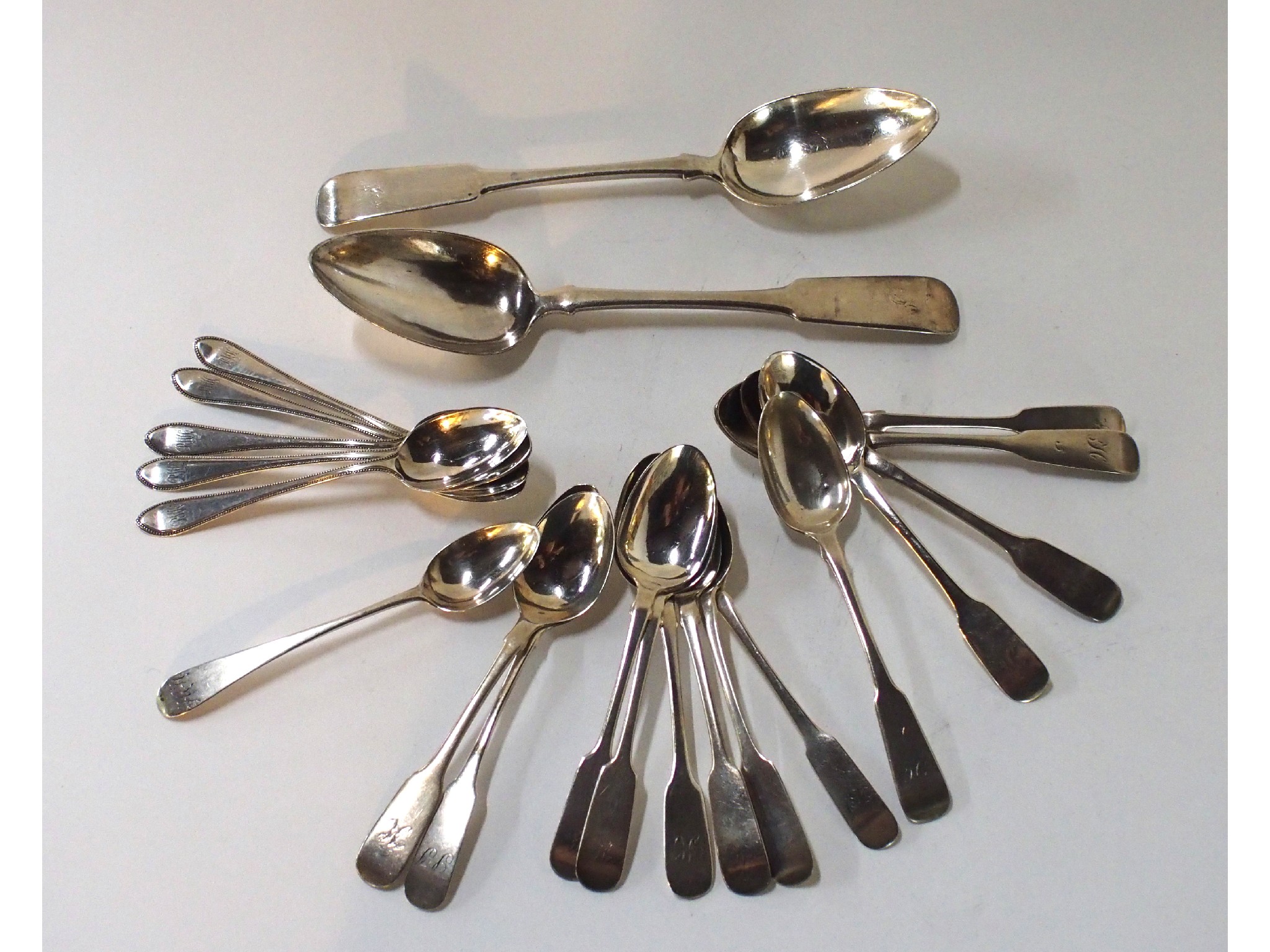 Appraisal: A lot comprising two silver tablespoons Edinburgh and nineteen silver