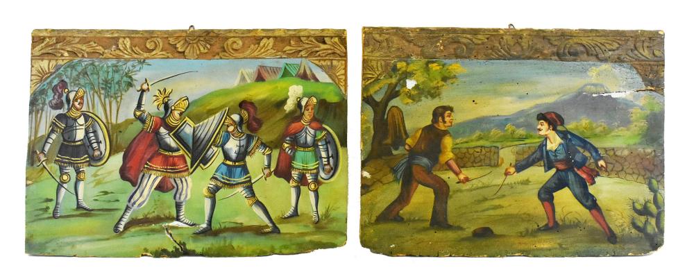 Appraisal: TWO ITALIAN FOLK PAINTED PAINTED PANELSBy DOMENICO Di MAURO Italian