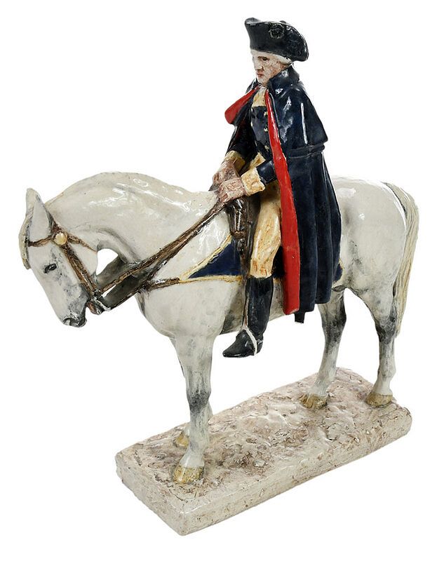 Appraisal: Kathleen Wheeler Crump George Washington American - glazed ceramic equestrian