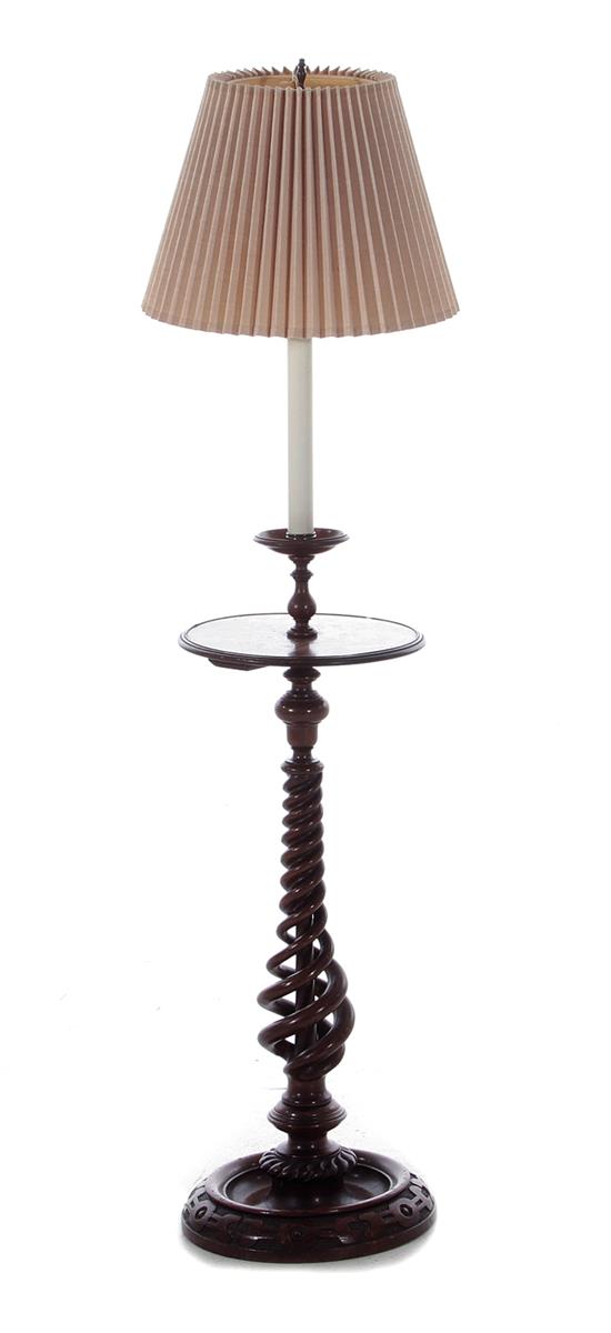 Appraisal: English twist-stem floor lamp stand early th century overall H