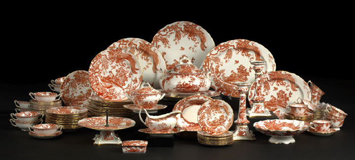 Appraisal: Extensive One Hundred Twenty-Piece Royal Crown Derby Porcelain Red Aves