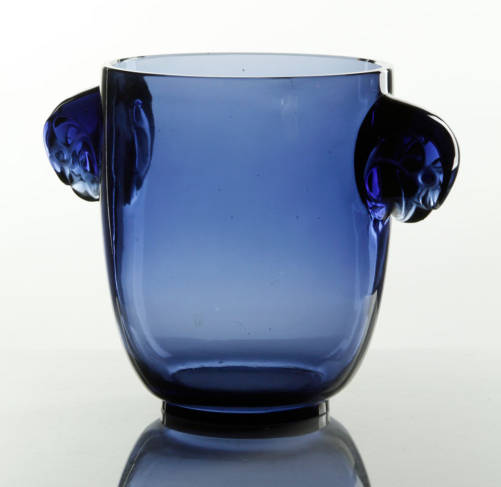 Appraisal: - Lalique Albert Vase R Lalique Albert blue vase glass