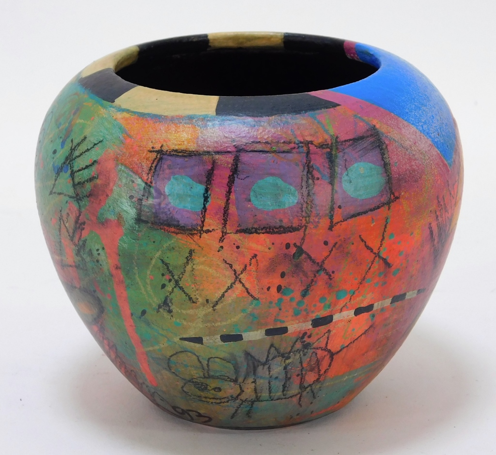 Appraisal: SANDRA BLAIR MODERN ABSTRACT ART POTTERY VASE New Orleans th