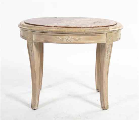 Appraisal: A Louis XVI Style Beechwood Occasional Table having a square