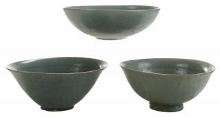 Appraisal: Three Koryo Celadon Porcelain Bowl Korean - one with interior