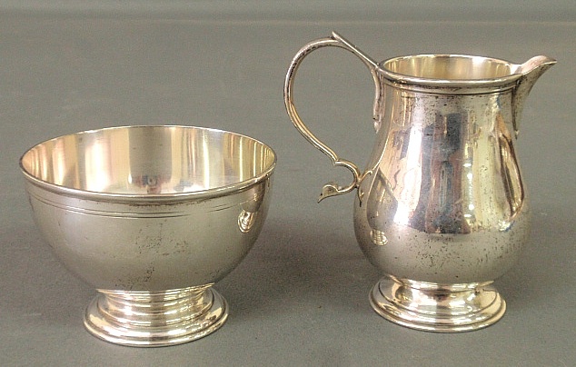 Appraisal: - Small Stieff sterling silver creamer and bowl h x