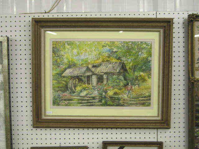 Appraisal: Watercolor of The Old Mountain Grist Mill x signed