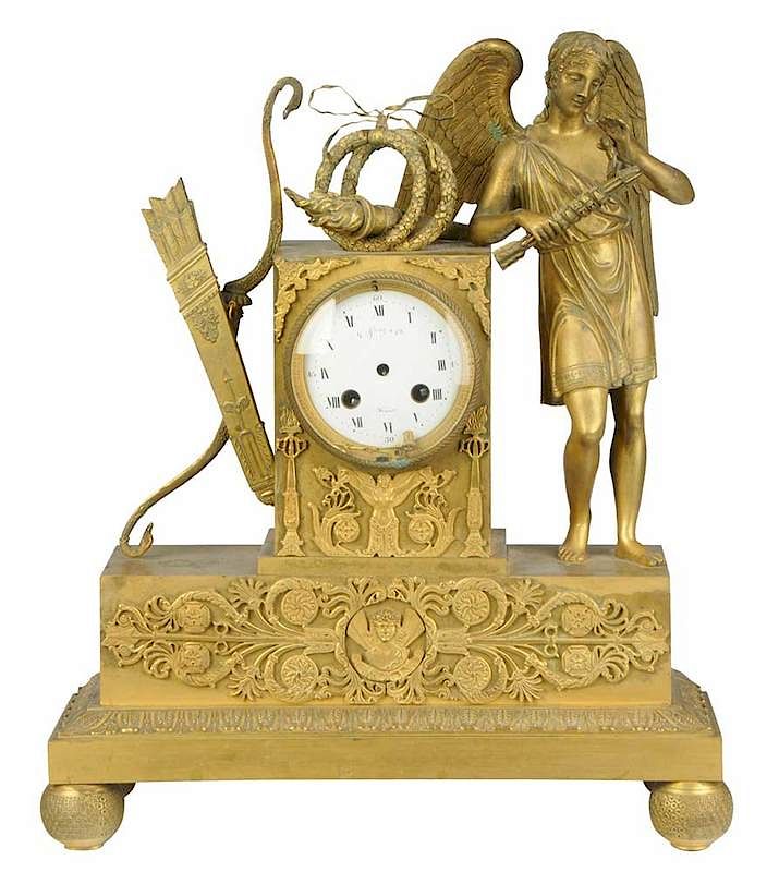 Appraisal: Tiffany Co Gilt Bronze Mantel Clock French late th century