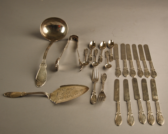 Appraisal: Tiffany Co Sterling Flatware a Partial Dessert Service early pieces