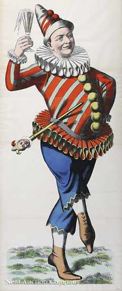 Appraisal: A French Carnival Print late th c The Jester color