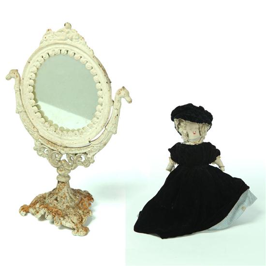 Appraisal: TOPSEY-TURVEY DOLL AND MIRROR American late th - st half