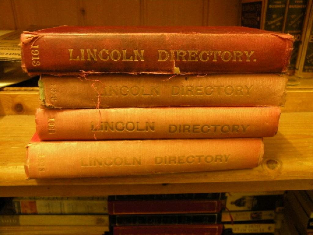 Appraisal: Four J W Ruddock Lincoln Directories for and