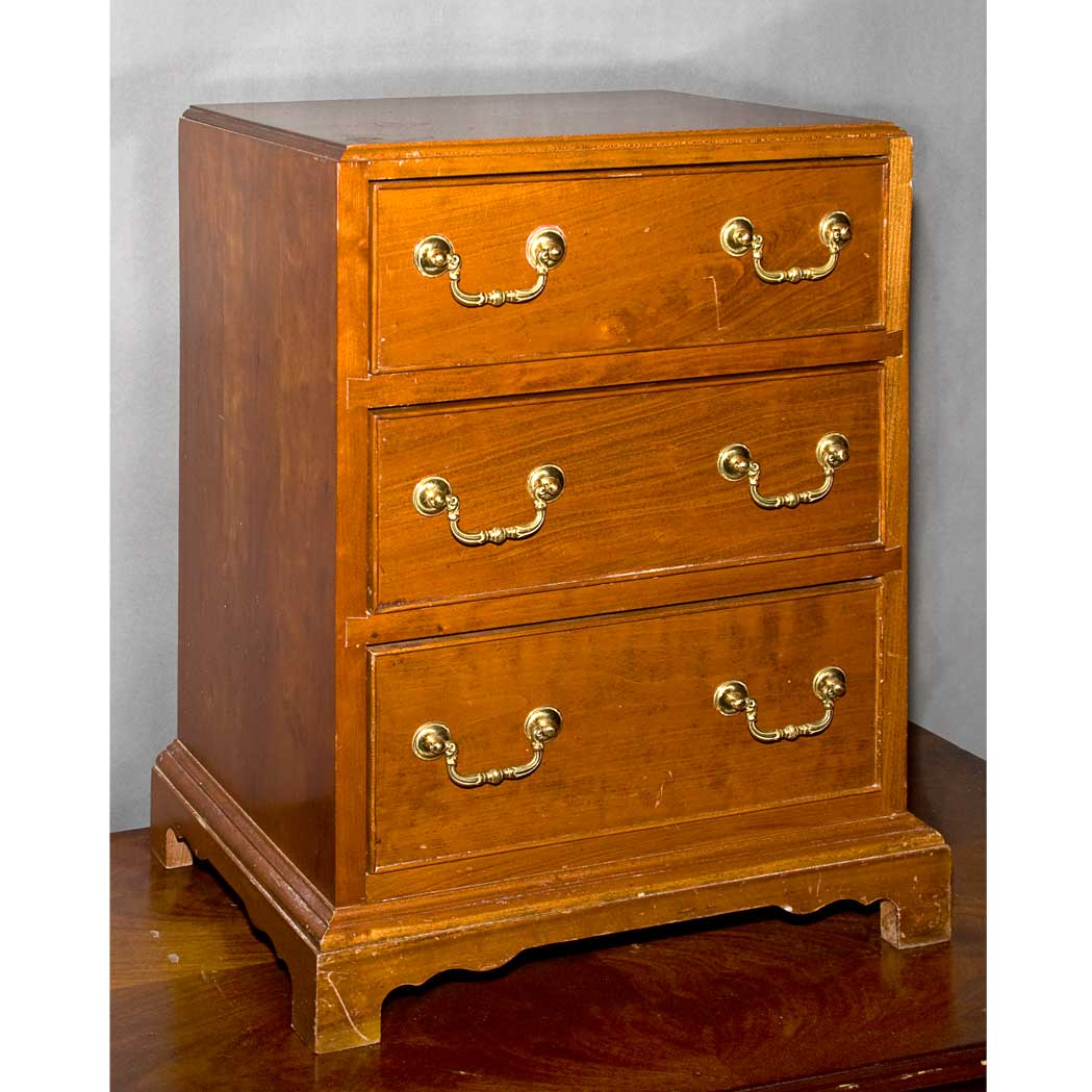 Appraisal: George III Style Mahogany Diminutive Chest of Drawers Height inches