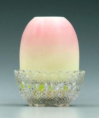 Appraisal: Burmese fairy lamp clear glass base marked S Clarke Fairy