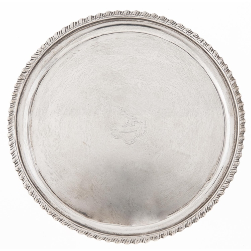 Appraisal: A SCOTTISH GEORGE III SILVER WAITER ON THREE HOOF FEET