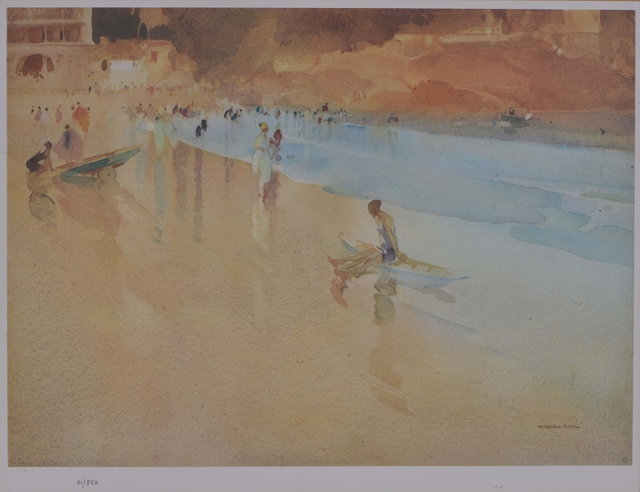 Appraisal: AFTER SIR WILLIAM RUSSELL FLINT'Morning Dinard' print with 'CC' blind