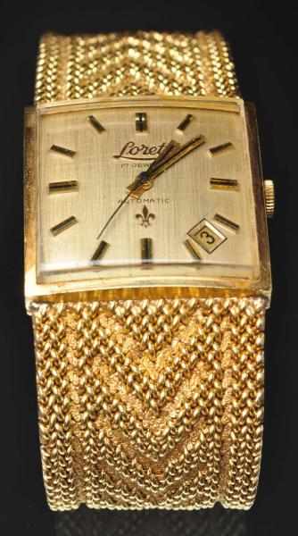 Appraisal: K Y Gold Lorett Watch Swiss-made jewel Automatic Date at