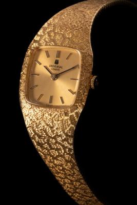 Appraisal: A lady's Universal Geneve wristwatch the square dial with gilt