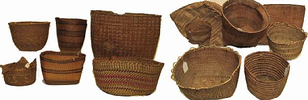 Appraisal: A group of Northwest basketry items length - in