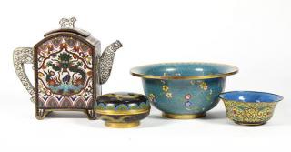 Appraisal: Four Chinese Cloisonne Items lot of Group of Chinese cloisonne